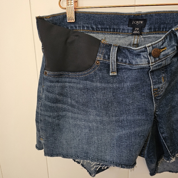 NWT J Crew Maternity Cut off Denim Shorts Side Panel L - Picture 10 of 12